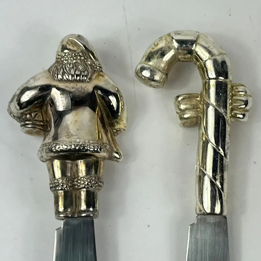 IHR Christmas Santa Candy Cane Spreader Set Stainless Steel Handles 5.5
